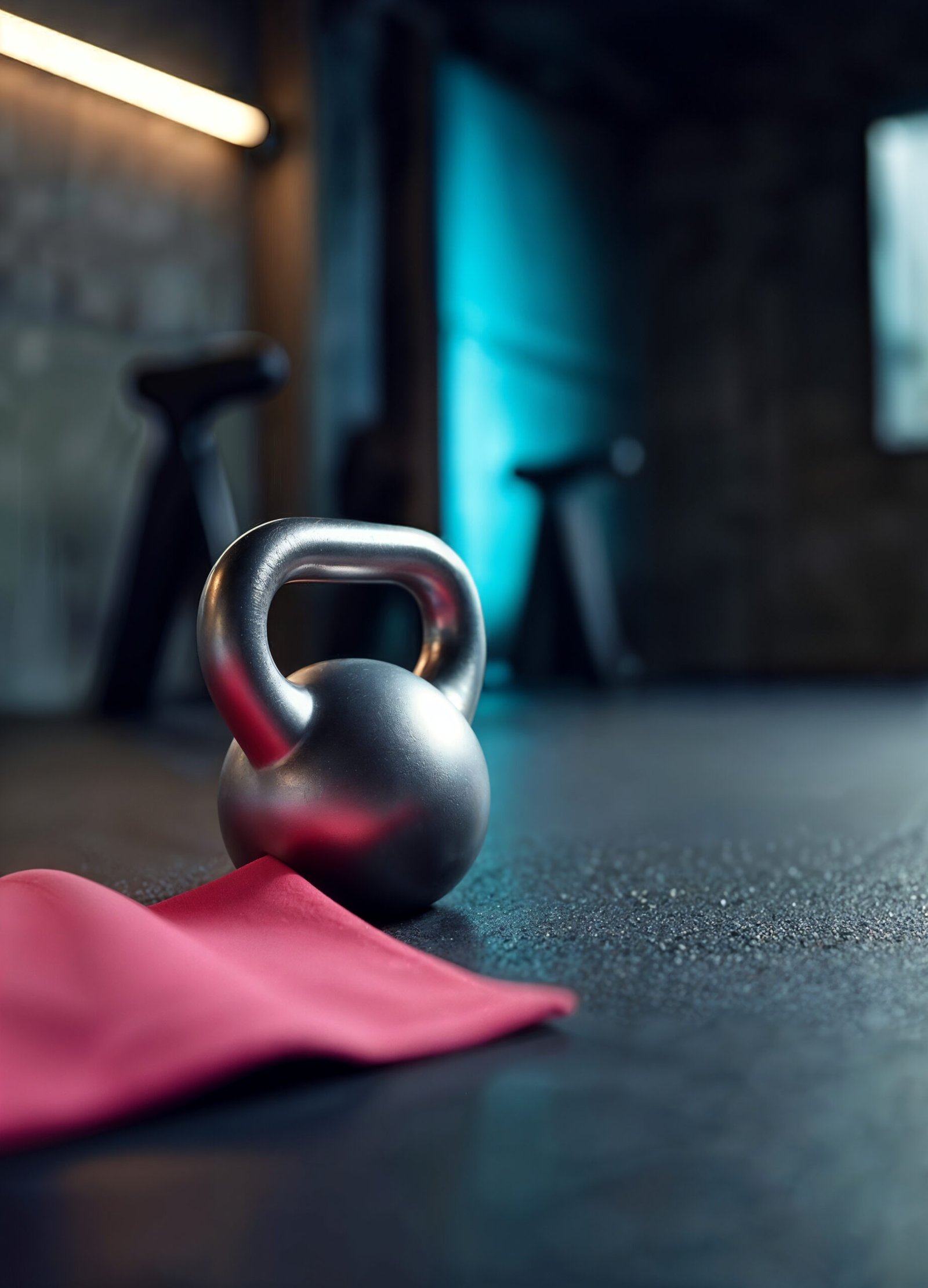 gym accessories empty room